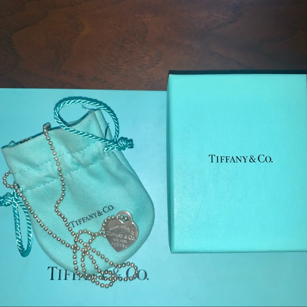 Tiffany & Co Return to Tiffany’s Sterling Silver Heart on Ball Chain AUTHENTIC